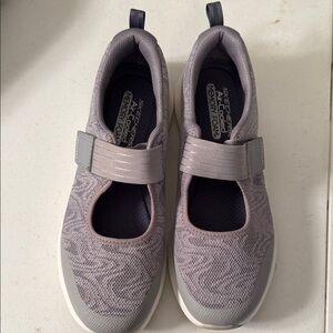 Skechers Women's Mary Jane Slip-On Flats in Light Lavender Gray